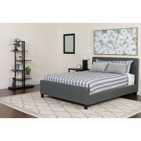 Flash Furniture Platform Bed Set, Tribeca, Full, Dark Gray HG-BM-30-GG